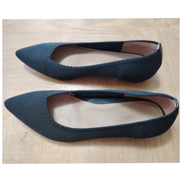 Vionic Dahlia Black Knit Ballet Skimmer Flats Size 7.5 - Picture 3 of 7